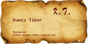Kuncz Tibor névjegykártya